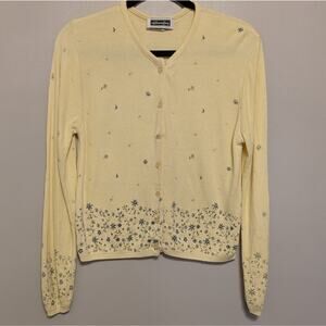 Xhilaration yellow floral button up cardigan